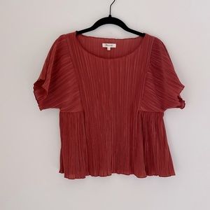 Madewell rust micropleat top XS